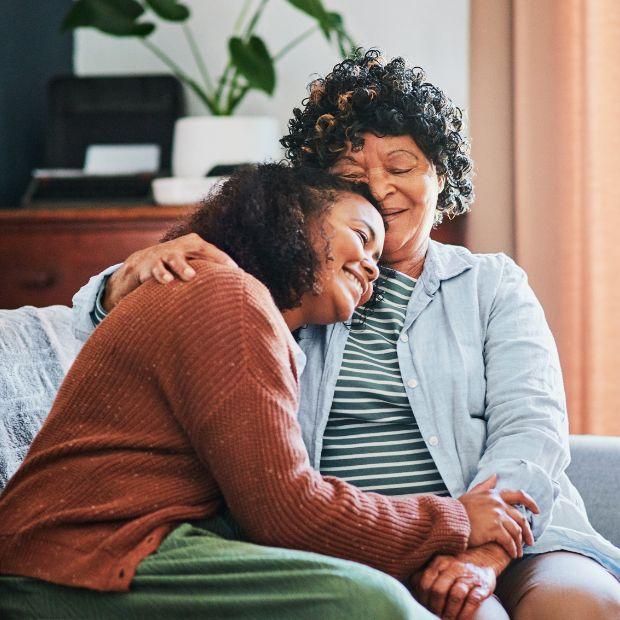 Woman hugging her mom