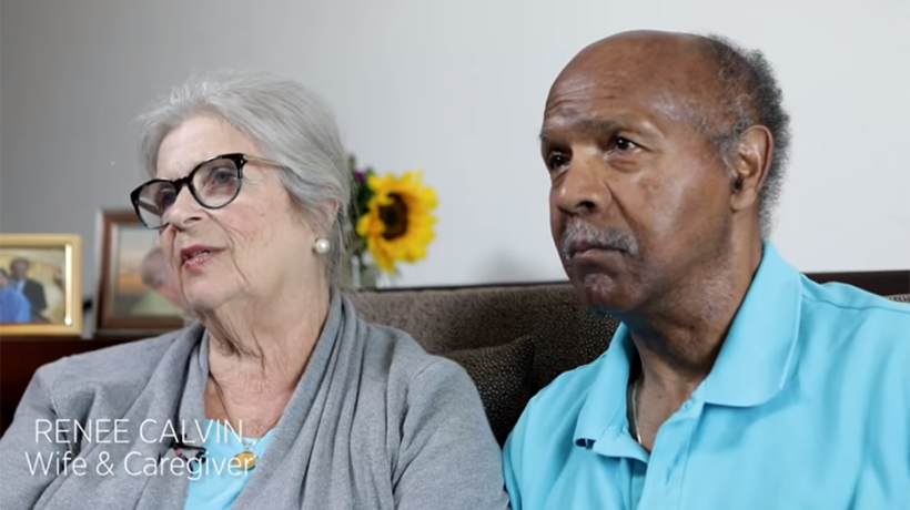 Husband and wife discussing psychosis in Parkinson's disease