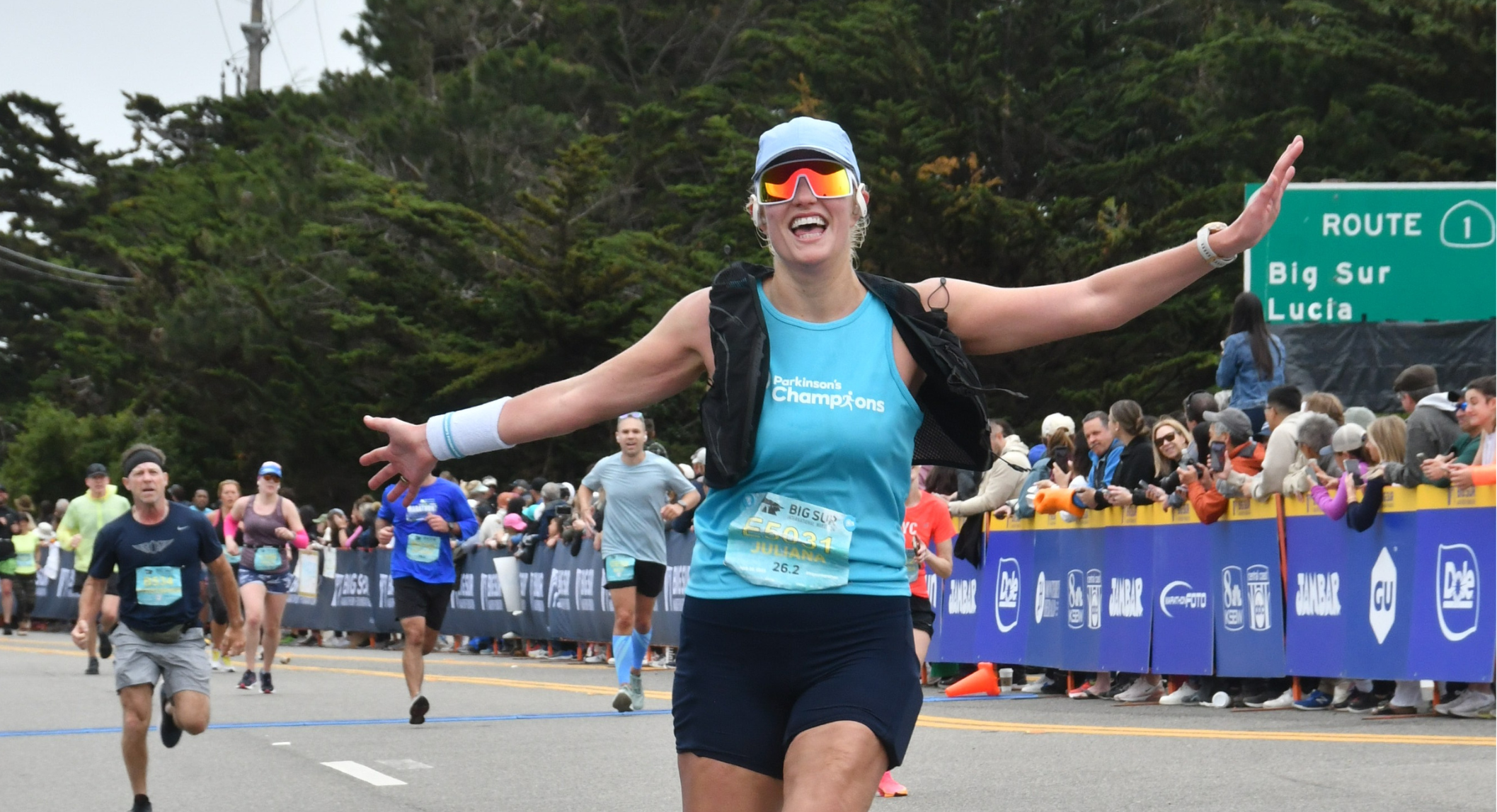 Participant running in Big Sur race