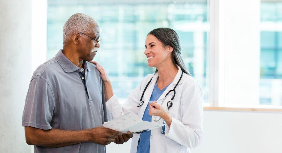 Doctor with an African American patient