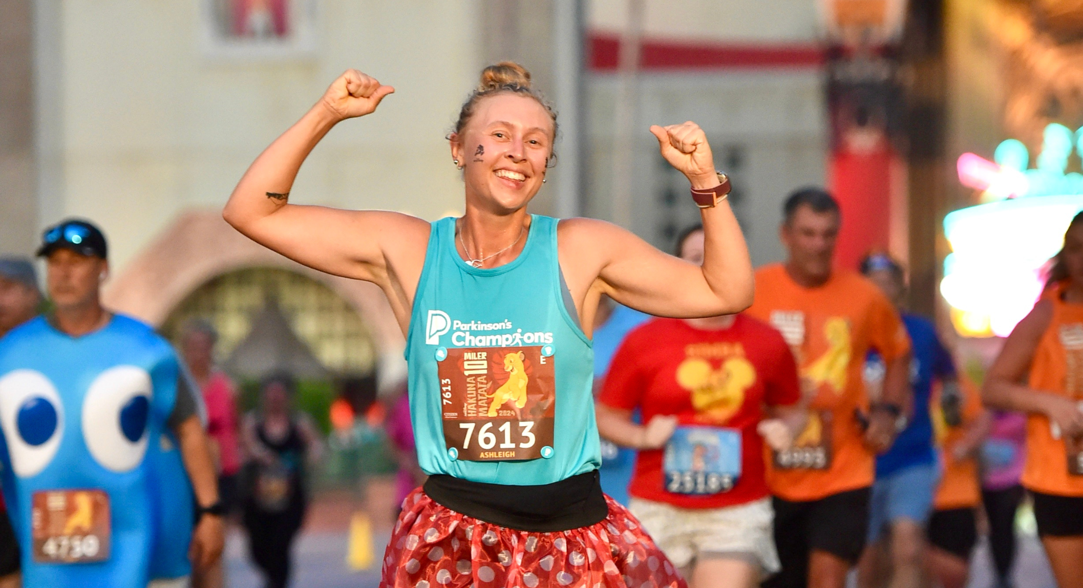 Participant running in Disney race