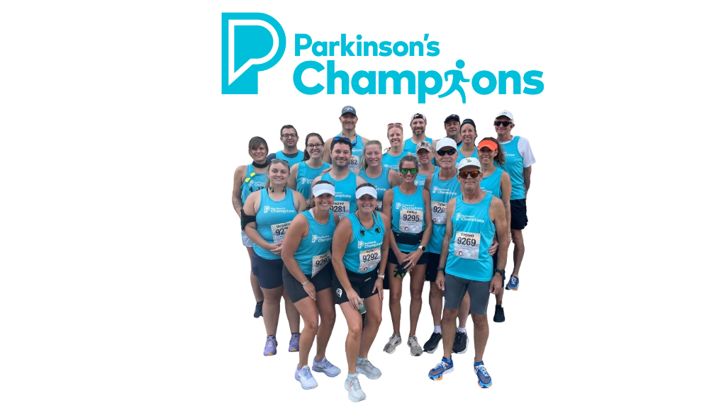 Parkinson's Champions runners with program logo