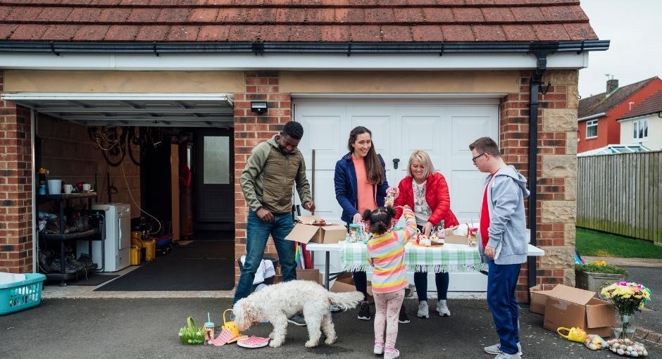 Group of people fundraising