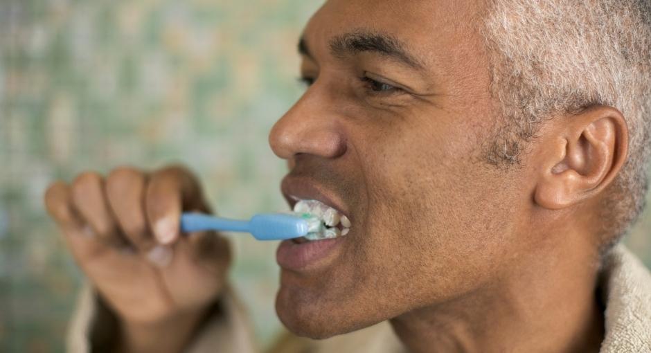 Man brushing his teeth