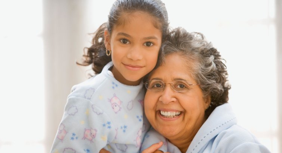 grandmother with grandchild