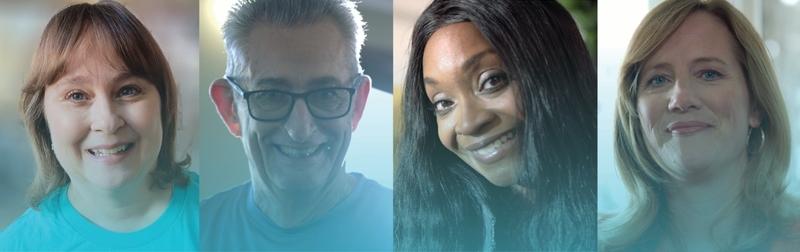 Faces of people featured in the Parkinson's Foundation PSA