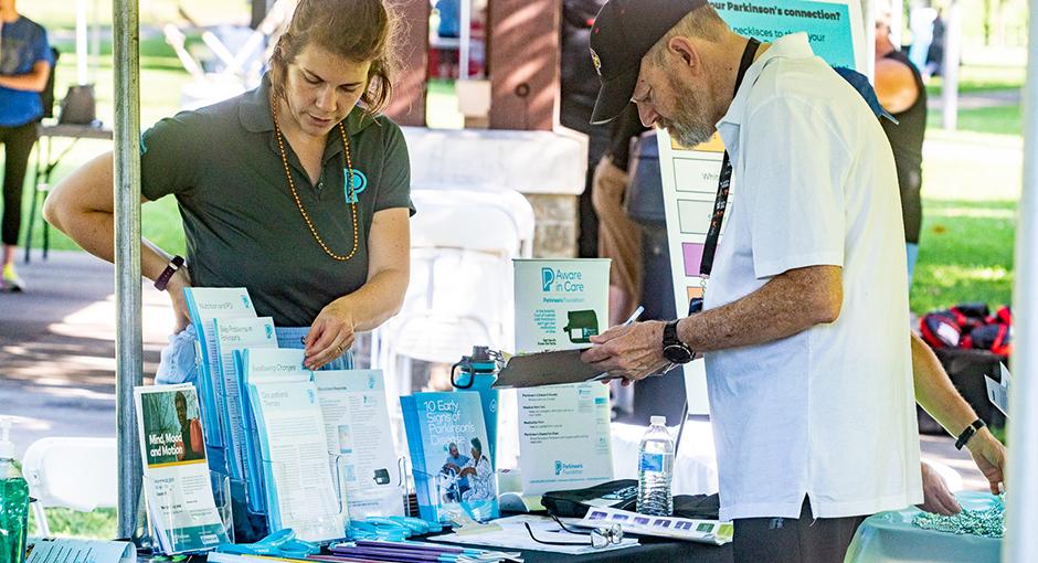 Parkinson's Foundation booth at Moving Day