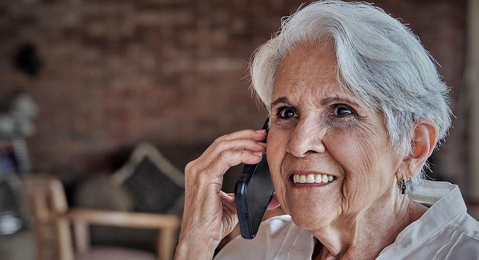 Older woman on the phone