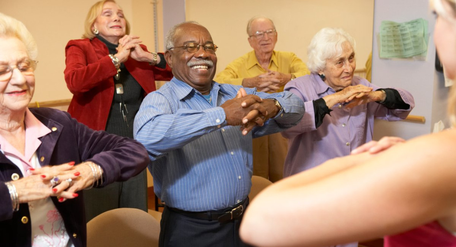 Group of people exercising