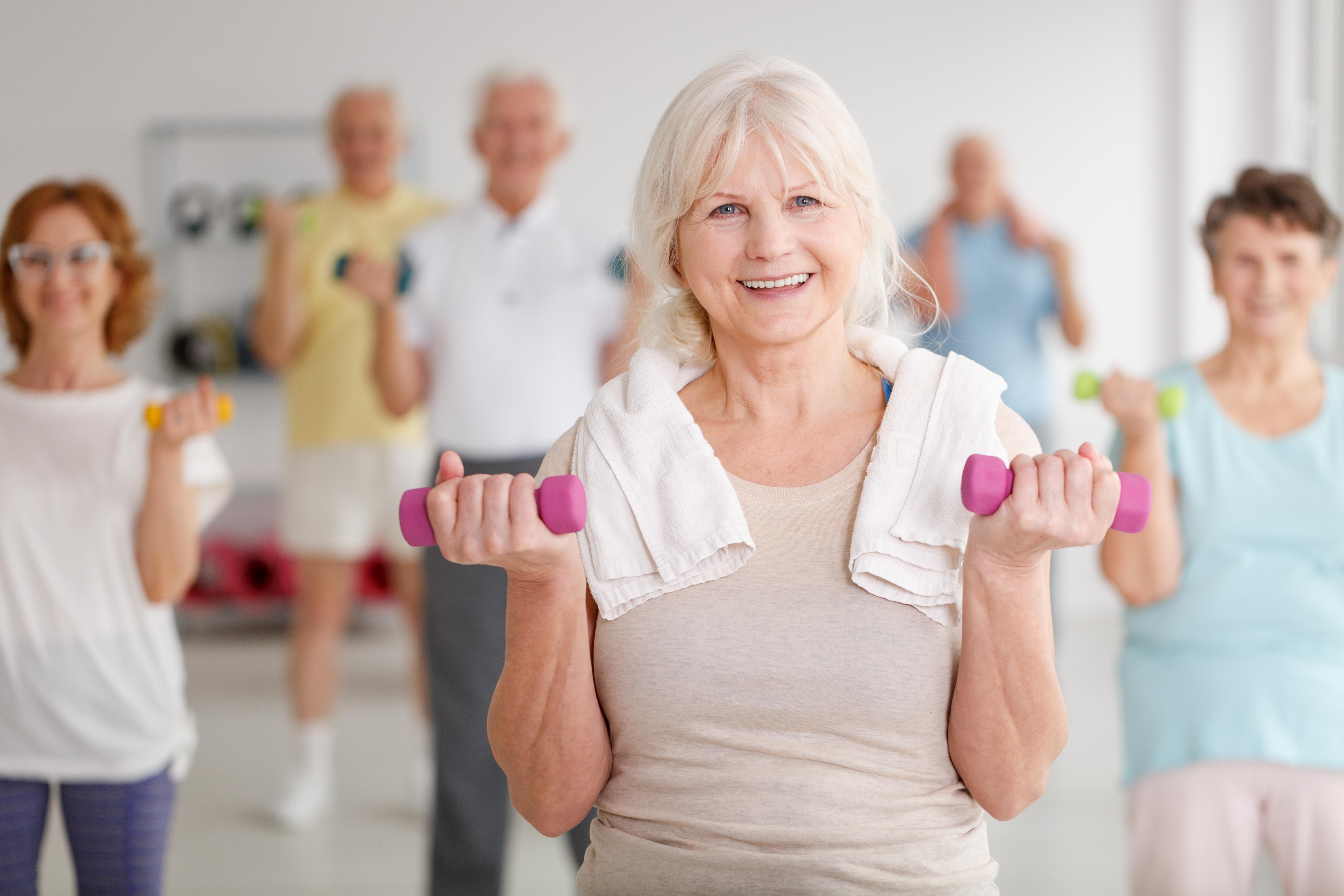 Women exercising with weights