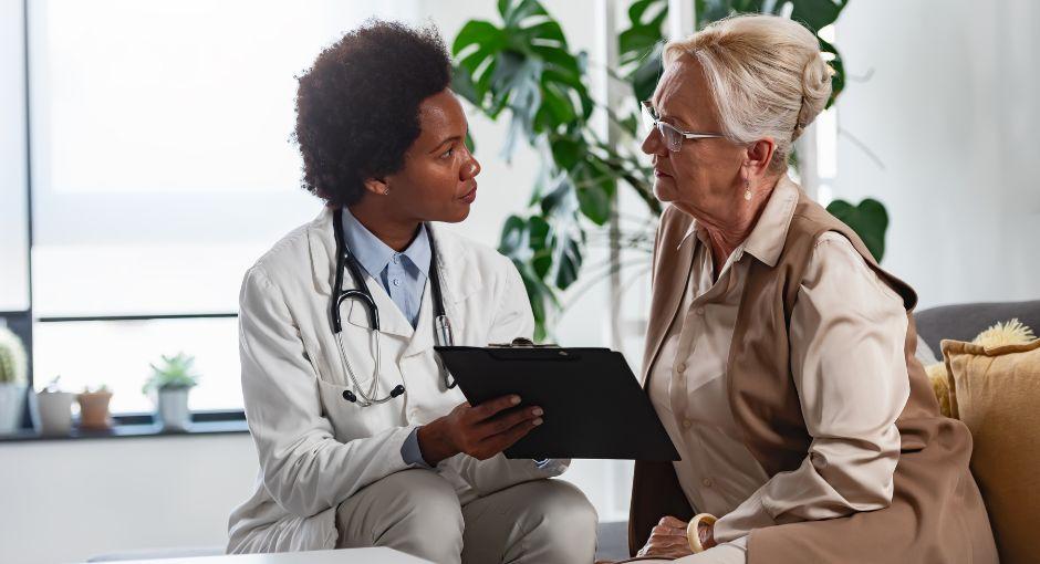 Specialist consulting a patient at the clinic