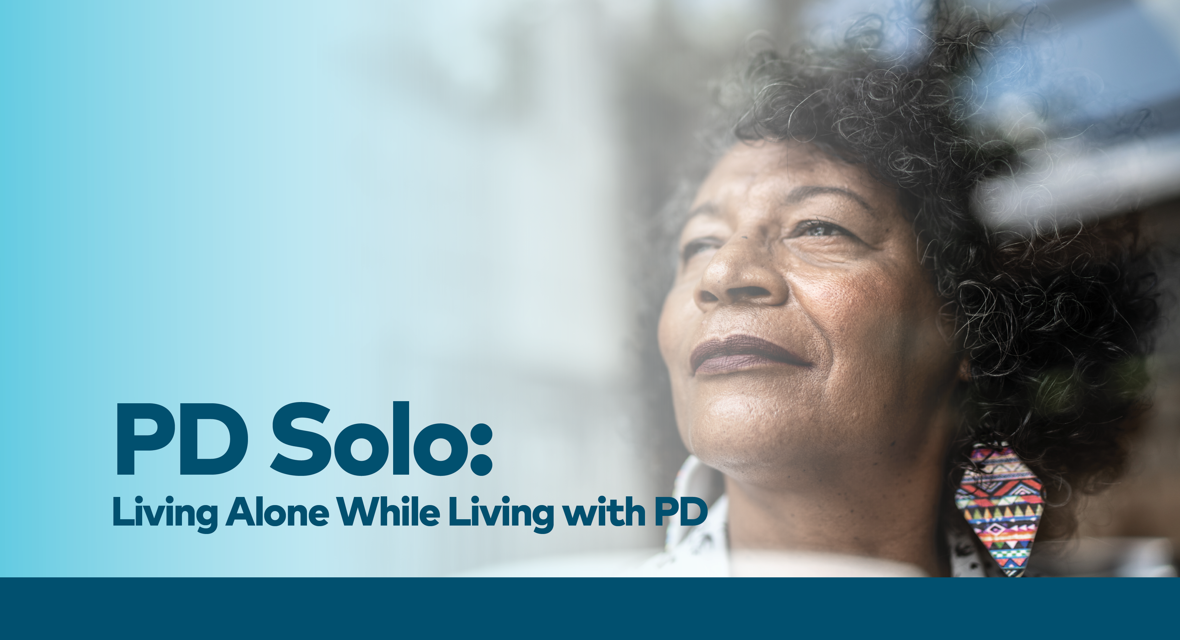PD Solo event banner of woman staring out the window