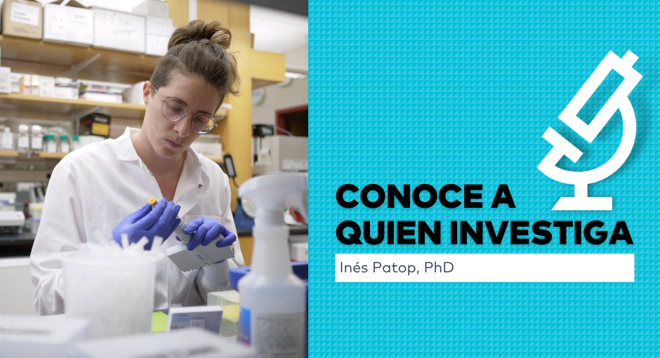 Inés Patop en el laboratorio.