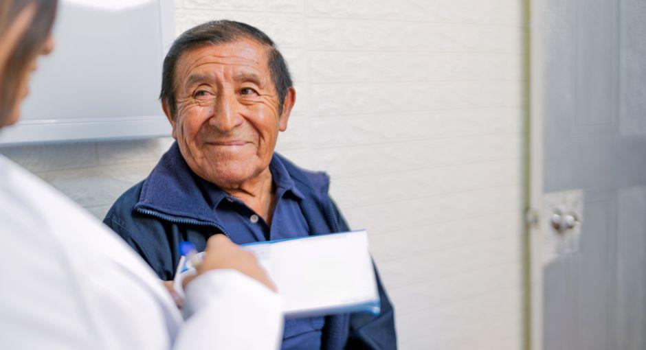 Senior man with doctor