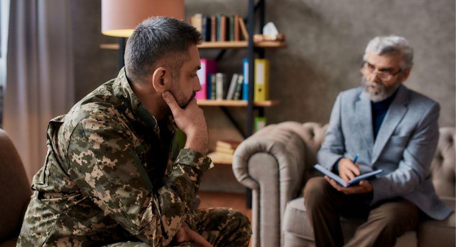 Veteran speaking with a therapist